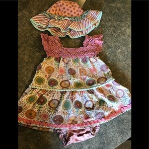 Matilda Jane dress with matching hat